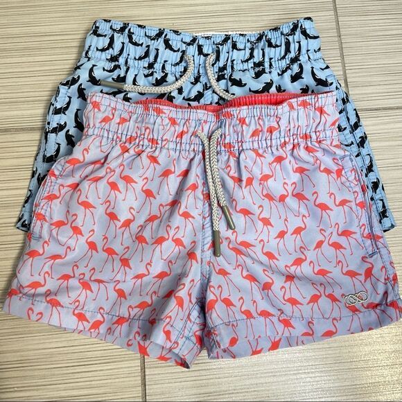 Le Club Original Toddler Boy Swim Trunks (set of 2) Dolphin and flamingo print - Picture 2 of 6